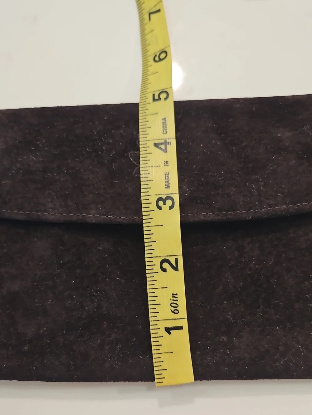 Vintage ROLF'S Brown Suede Leather Clutch Wallet 7.25x5 Holds Phone VGUC